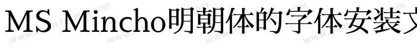 MS Mincho明朝体的字体安装文件字体转换